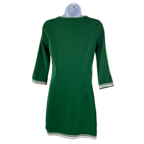 Tuckernuck NEW Miguelina Green Embroidered Shift Mini Dress Size 2XS - Picture 6 of 10